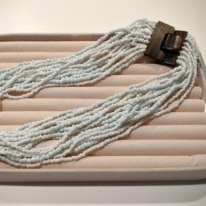 White Seed Bead Multi-strand necklace